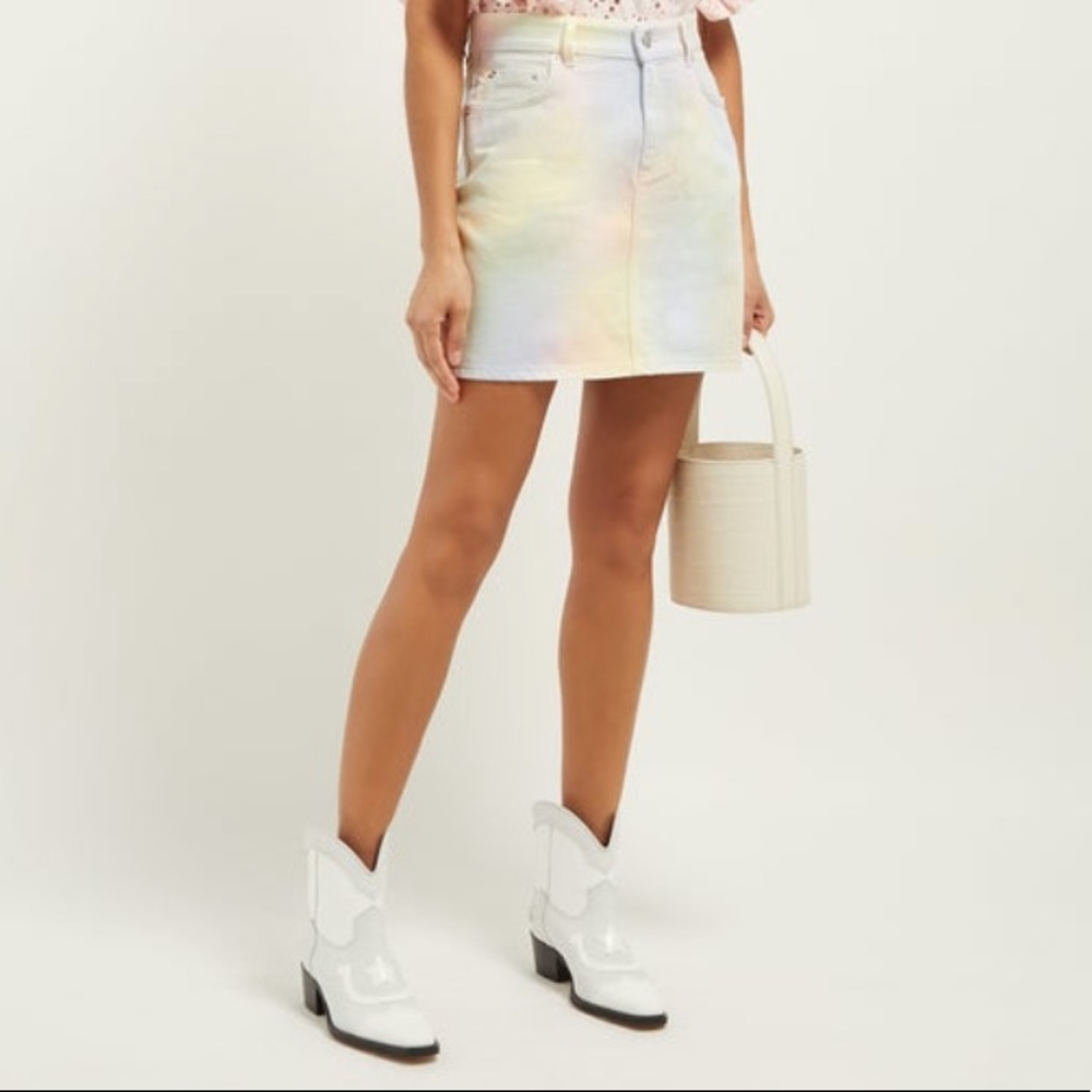 Ganni Tie Dye Denim Skirt